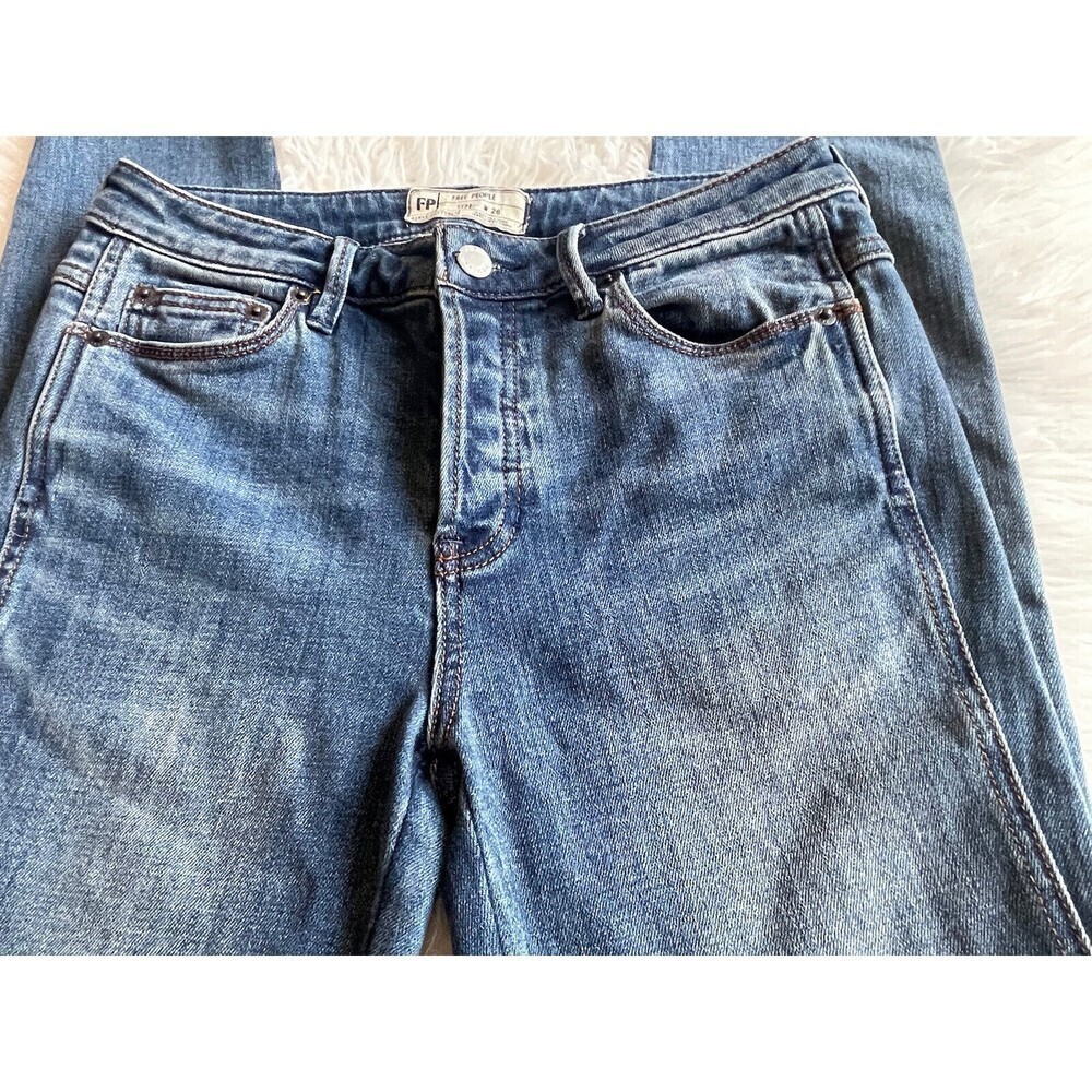 We the Free People Size 26 High Rise Skinny Jeans Button Fly - Picture 6 of 11